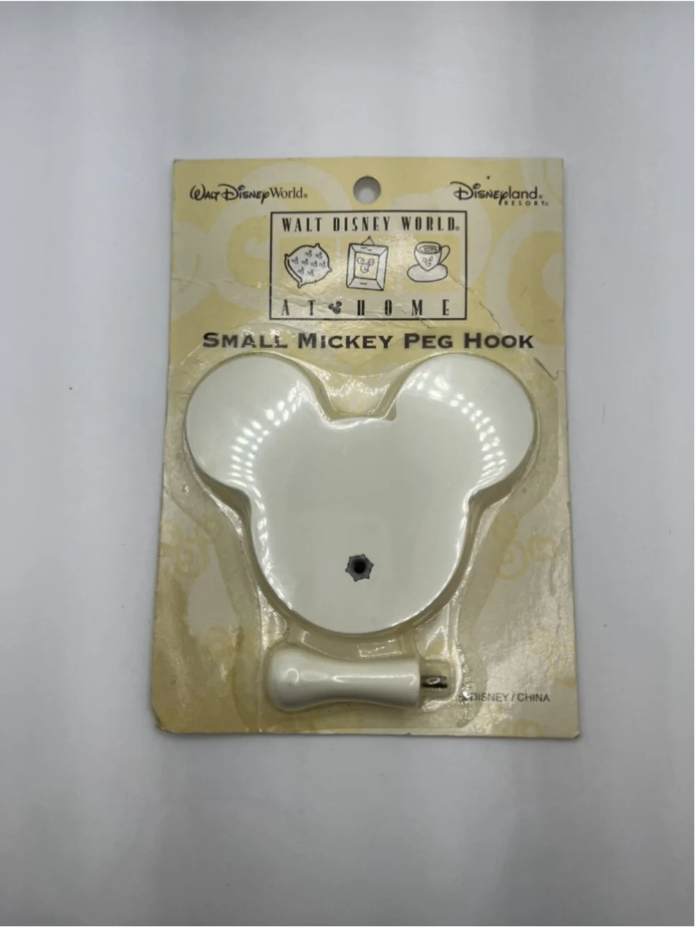 Walt Disney World Disneyland Mickey Peg Hook Home DECOR , WHITE SEE ALL